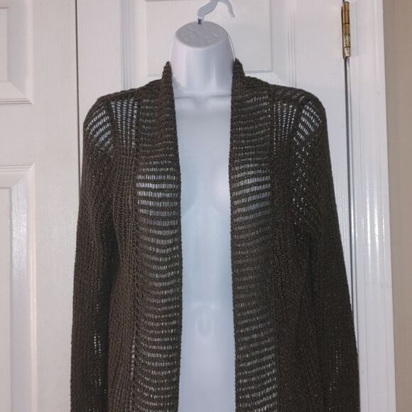 Dress Barn Olive green open front cardigan  Sz S - Picture 3 of 5